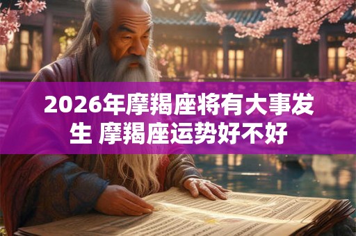 2026年摩羯座将有大事发生 摩羯座运势好不好