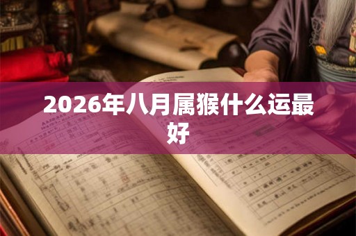 2026年八月属猴什么运最好