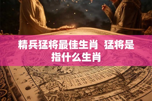 精兵猛将最佳生肖  猛将是指什么生肖