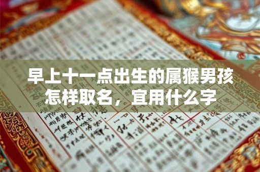 早上十一点出生的属猴男孩怎样取名，宜用什么字