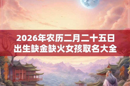 2026年农历二月二十五日出生缺金缺火女孩取名大全