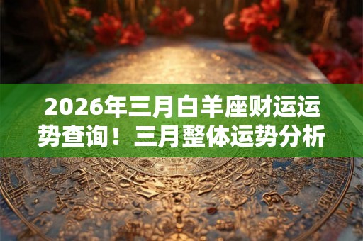 2026年三月白羊座财运运势查询!三月整体运势分析 2026年三月白羊座财运运势查询!三月整体运势分析