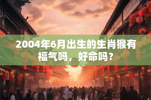 2004年6月出生的生肖猴有福气吗，好命吗？