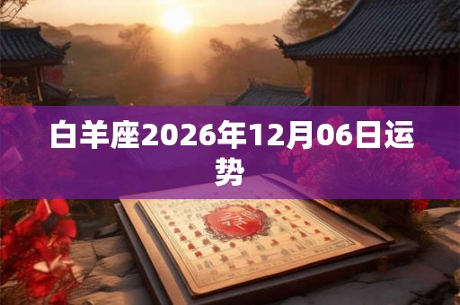 白羊座2026年12月06日运势