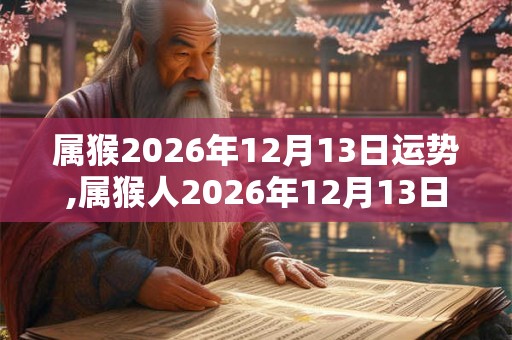 属猴2026年12月13日运势,属猴人2026年12月13日财运,生肖猴2026年12月13日运势