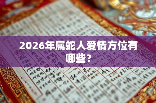 2026年属蛇人爱情方位有哪些？