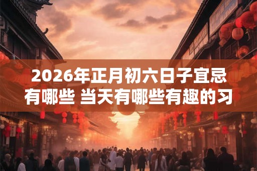 2026年正月初六日子宜忌有哪些 当天有哪些有趣的习俗