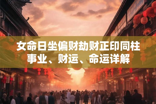 女命日坐偏财劫财正印同柱事业、财运、命运详解