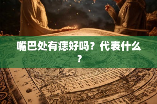 嘴巴处有痣好吗？代表什么？