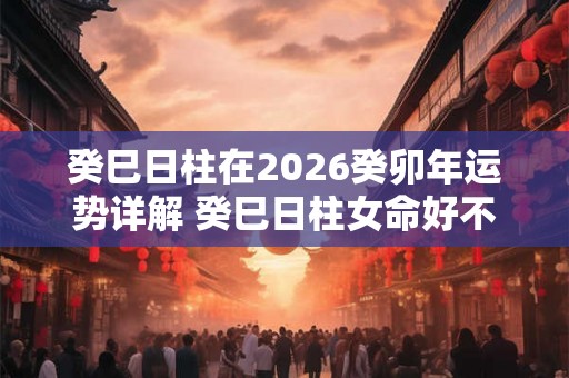 癸巳日柱在2026癸卯年运势详解 癸巳日柱女命好不好