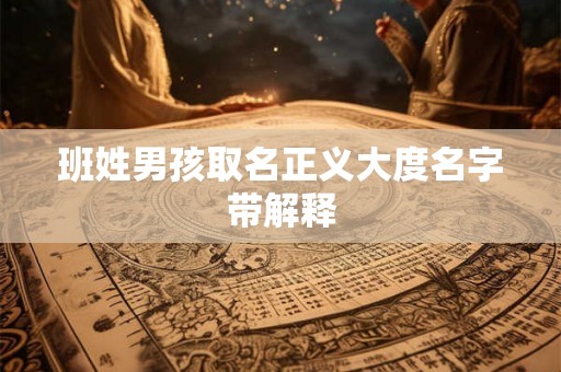 班姓男孩取名正义大度名字带解释