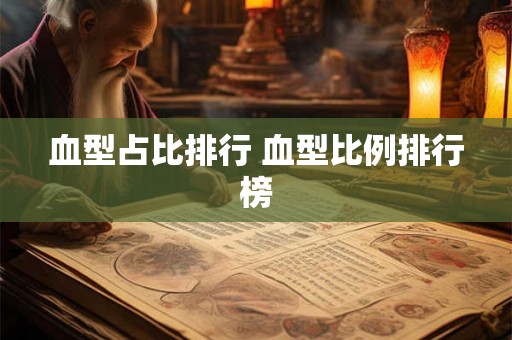 血型占比排行 血型比例排行榜
