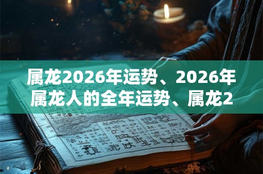 属龙2026年运势、2026年属龙人的全年运势、属龙2026年每月运势