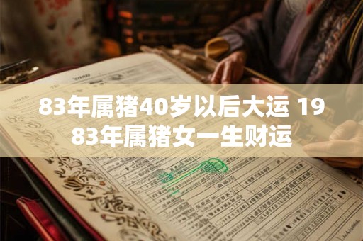 83年属猪40岁以后大运 1983年属猪女一生财运