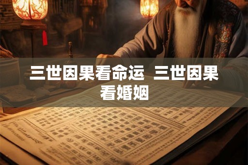 三世因果看命运  三世因果看婚姻