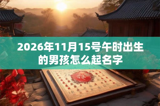 2026年11月15号午时出生的男孩怎么起名字