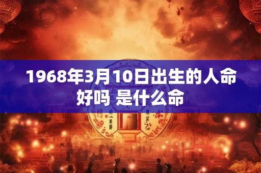 1968年3月10日出生的人命好吗 是什么命