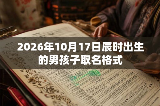 2026年10月17日辰时出生的男孩子取名格式