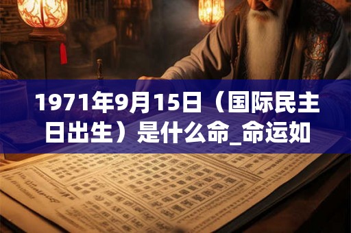 1971年9月15日（国际民主日出生）是什么命_命运如何
