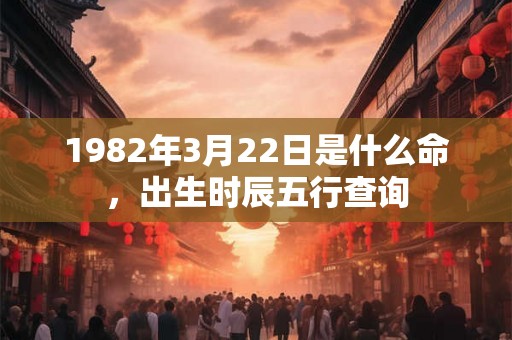 1982年3月22日是什么命，出生时辰五行查询
