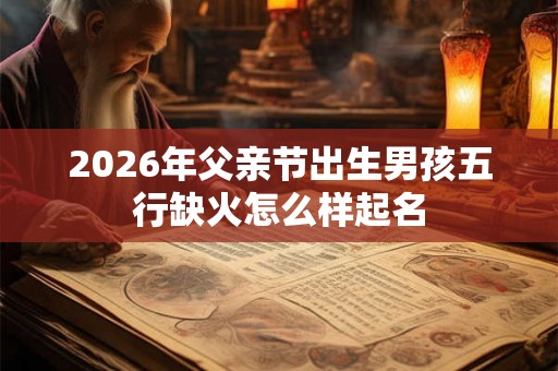 2026年父亲节出生男孩五行缺火怎么样起名