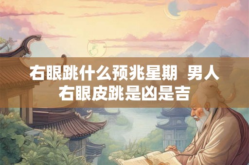 右眼跳什么预兆星期  男人右眼皮跳是凶是吉