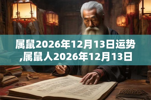 属鼠2026年12月13日运势,属鼠人2026年12月13日财运,生肖鼠2026年12月13日运势