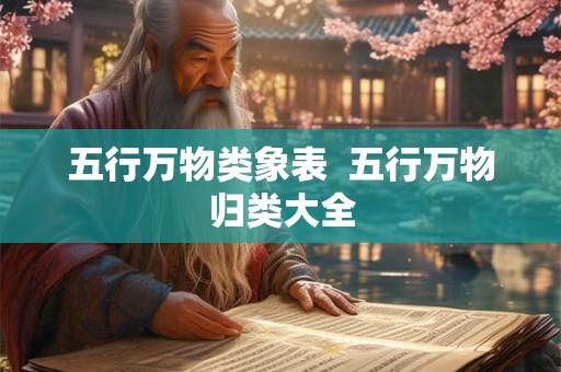 五行万物类象表  五行万物归类大全