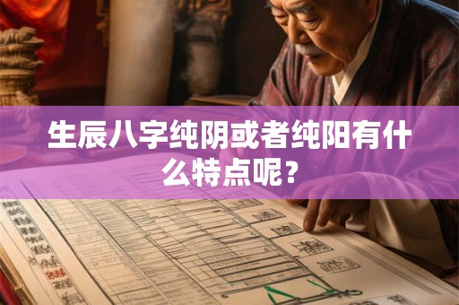 生辰八字纯阴或者纯阳有什么特点呢？