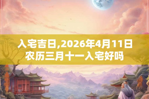 入宅吉日,2026年4月11日农历三月十一入宅好吗 入宅吉日,2026年4月11日农历三月十一入宅好吗