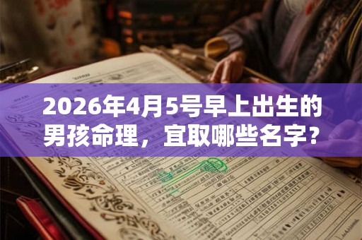 2026年4月5号早上出生的男孩命理,宜取哪些名字? 2026年4月5号早上出生的男孩命理,宜取哪些名字?
