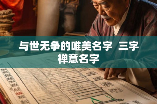 与世无争的唯美名字  三字禅意名字