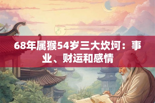 68年属猴54岁三大坎坷:事业、财运和感情 68年属猴54岁三大坎坷:事业、财运和感情