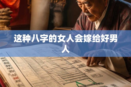这种八字的女人会嫁给好男人