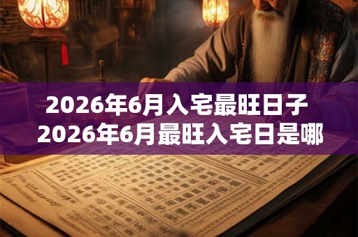 2026年6月入宅最旺日子 2026年6月最旺入宅日是哪天 2026年6月入宅最旺日子 2026年6月最旺入宅日是哪天