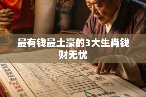 最有钱最土豪的3大生肖钱财无忧