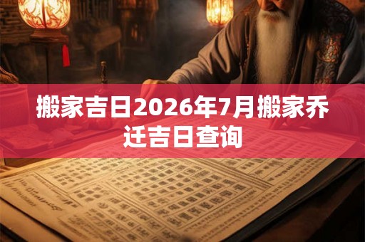 搬家吉日2026年7月搬家乔迁吉日查询