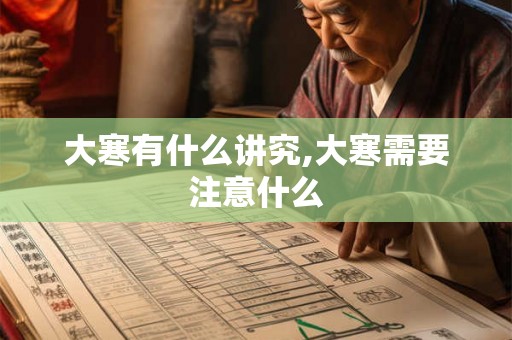大寒有什么讲究,大寒需要注意什么