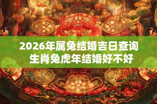 2026年属兔结婚吉日查询  生肖兔虎年结婚好不好
