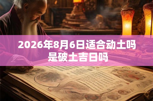 2026年8月6日适合动土吗 是破土吉日吗