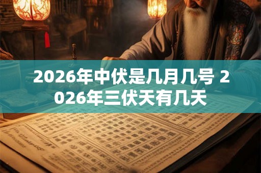 2026年中伏是几月几号 2026年三伏天有几天