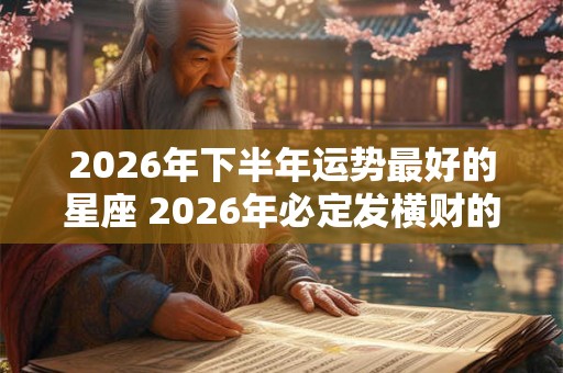 2026年下半年运势最好的星座 2026年必定发横财的星座