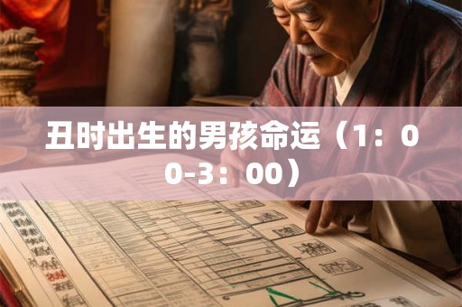丑时出生的男孩命运（1：00-3：00）