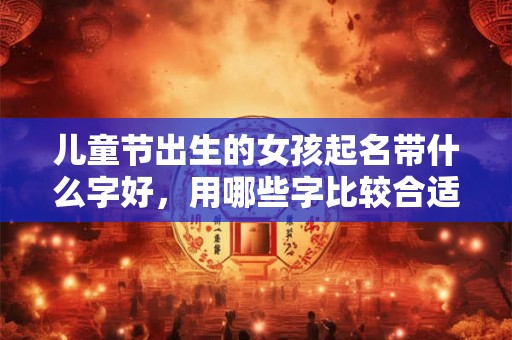 儿童节出生的女孩起名带什么字好，用哪些字比较合适