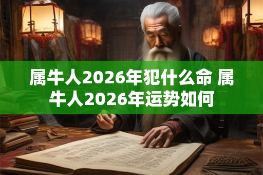 属牛人2026年犯什么命 属牛人2026年运势如何 属牛人2026年犯什么命 属牛人2026年运势如何