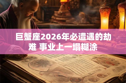 巨蟹座2026年必遭遇的劫难 事业上一塌糊涂 巨蟹座2026年必遭遇的劫难 事业上一塌糊涂