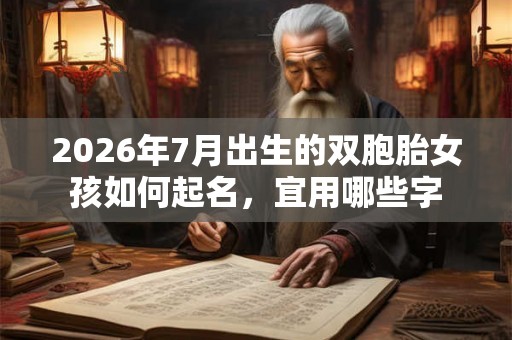 2026年7月出生的双胞胎女孩如何起名，宜用哪些字