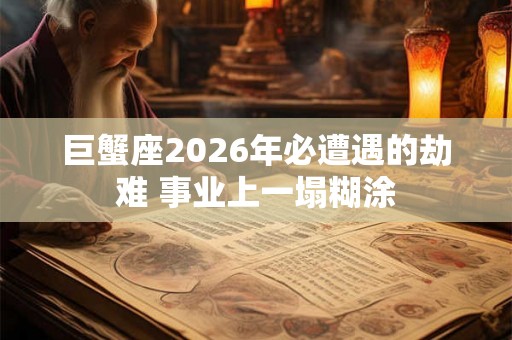 巨蟹座2026年必遭遇的劫难 事业上一塌糊涂
