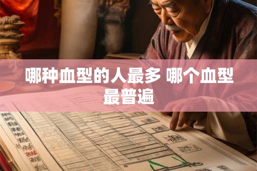 哪种血型的人最多 哪个血型最普遍
