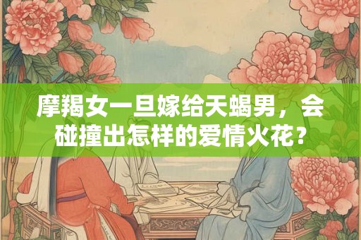 摩羯女一旦嫁给天蝎男，会碰撞出怎样的爱情火花？